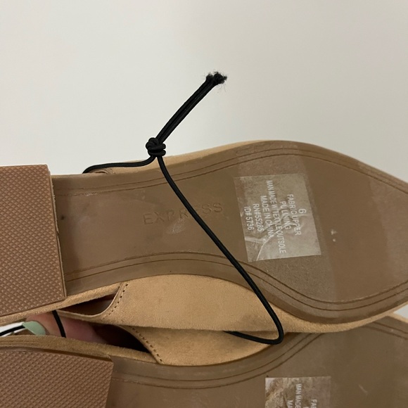 Express Ballet Style Tan Suede Pointed Flats - Picture 4 of 5